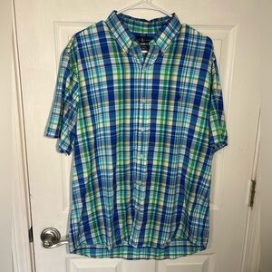 Ralph Lauren Classic Fit Performance Plaid Button Up Size Large. RL Untucked Fit